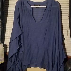 Ashley Stewart flowy linen blouse